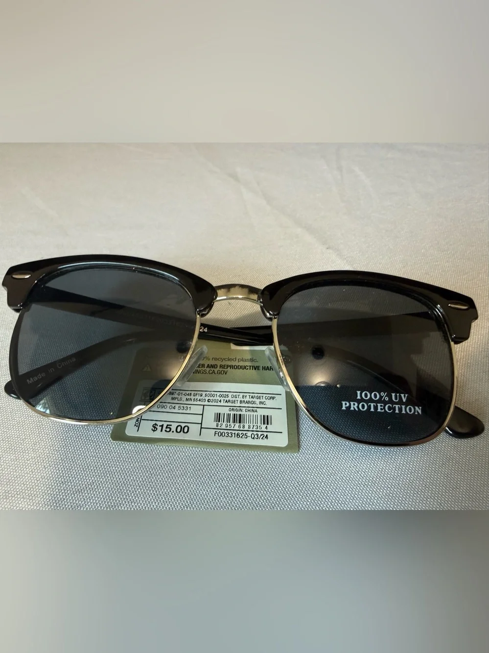 Goodfellow & Co Black and Silver Clubmaster Sunglasses NWT